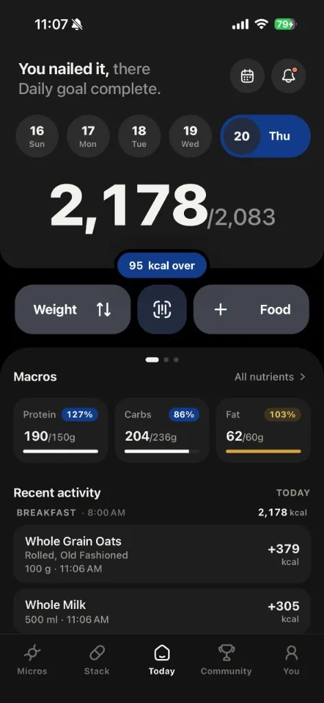Adaptin Today screen on iPhone